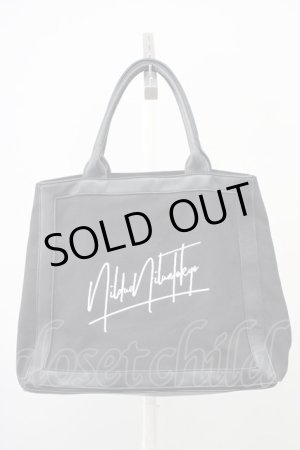 画像: NIL DUE / NIL UN TOKYO / LEATHER MASKING CANVAS TOTE バッグ（L）  ブラック T-25-08-29-019-NI-ba-YM-ZT