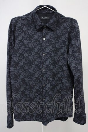 画像: TORNADO MART / サッカーハイテンションフラワープリントシャツ LL ブラック T-25-09-03-013-TO-sh-YM-ZT064