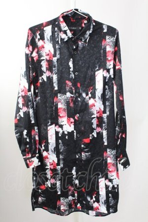 画像: CIVARIZE / ストライプローズロングジャガードシャツ 46 ブラックｘレッド T-25-09-11-025-CI-sh-YM-ZT