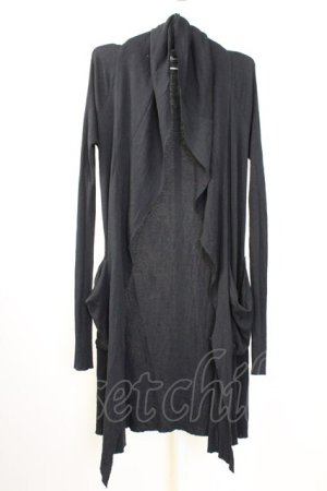 画像: MIDAS / ロングテレコカーディガン  ブラック T-25-09-11-034-MI-to-YM-ZT