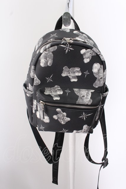 【SALE】TRAVAS TOKYO バッグ.クマ総柄PUレザーモアコンパクトバックパック /ブラック/
