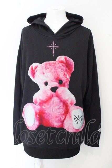 【SALE】TRAVAS TOKYO パーカー.FURRY BEARプルオーバー'22SS /ブラック/F  O-23-07-25-057-TR-to-IG-ZT388