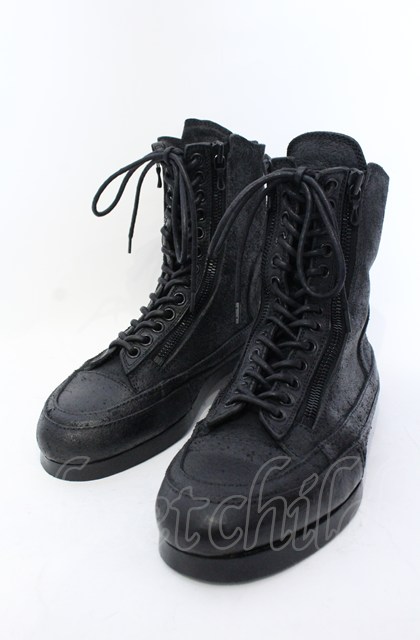 JULIUS 19SS 647FWM1 1 ダブルジップ コンバットブーツ JULIUS ユリウス 19SS ダブルジップ レザー コンバットブーツ